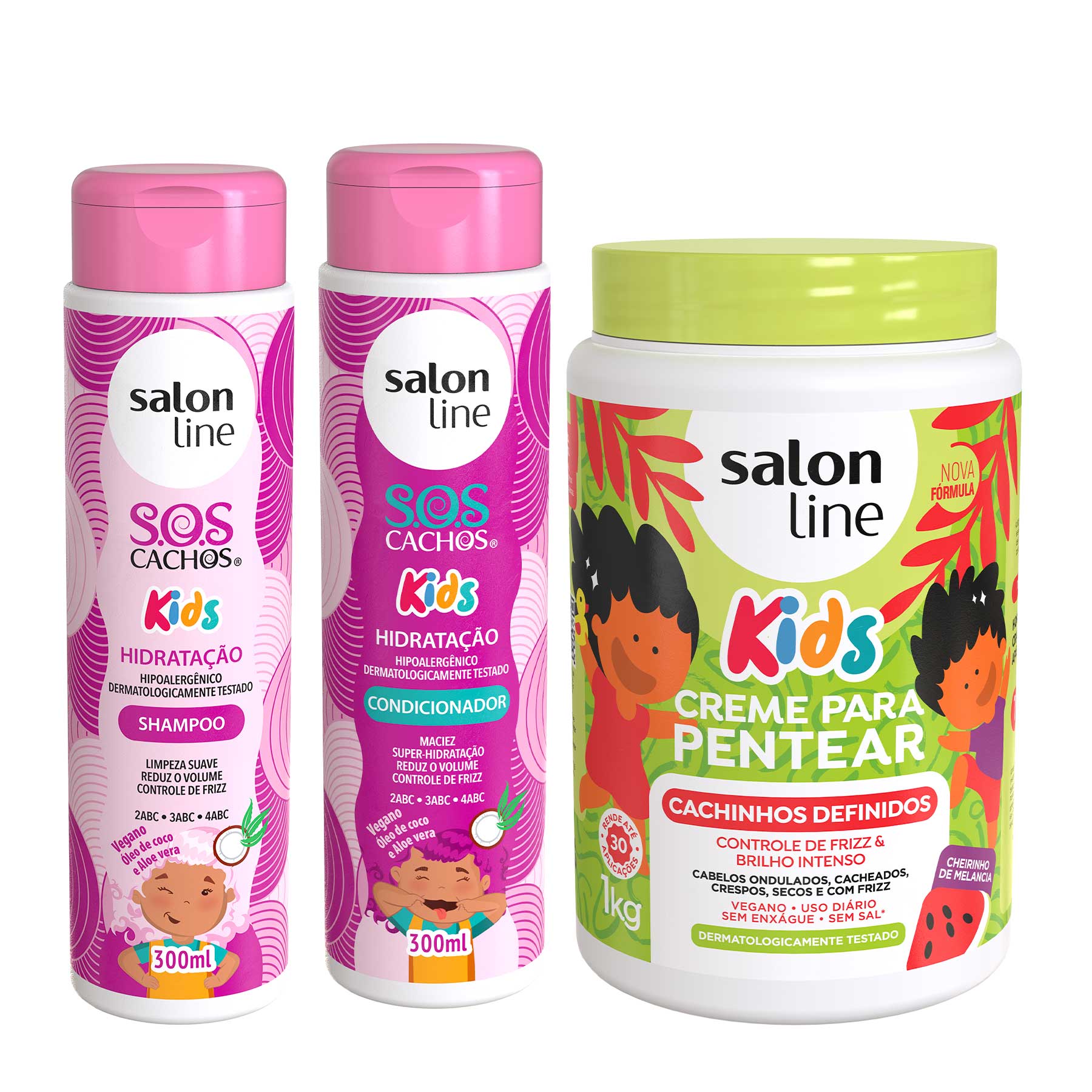 Kit Sos Cachos Kids Creme Para Pentear Cachinhos Definidos