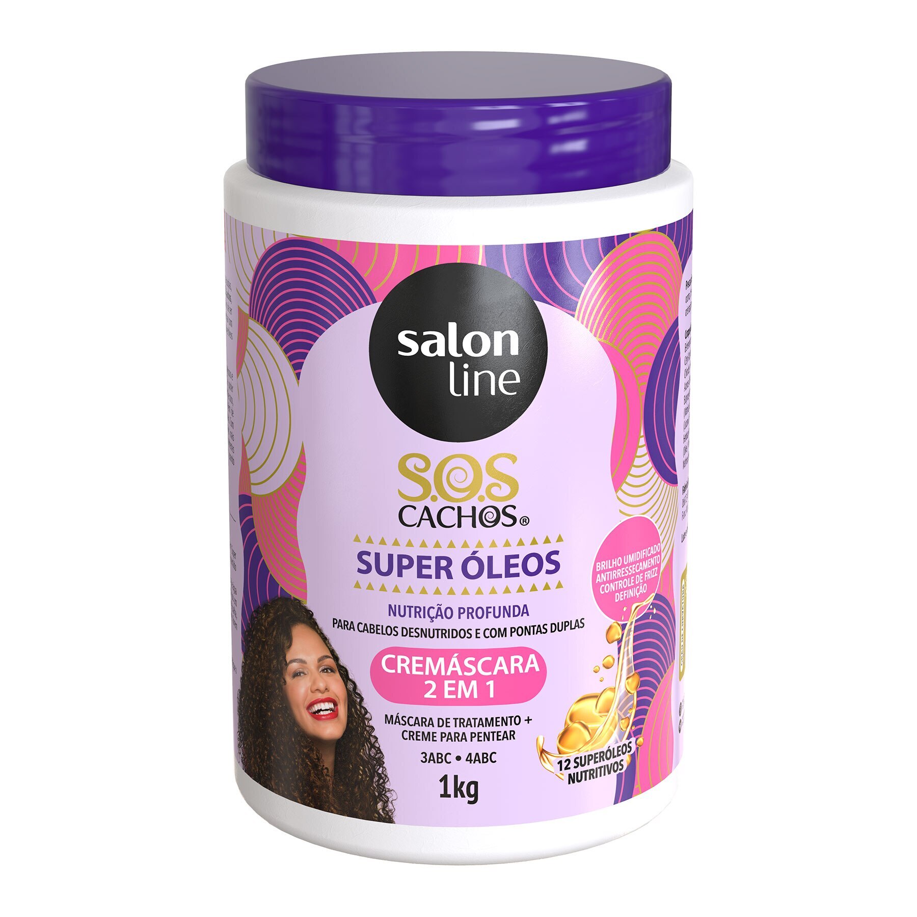 Cremascara Da Salon Line 2x1 Sos Cachos Super Oleos 1kg