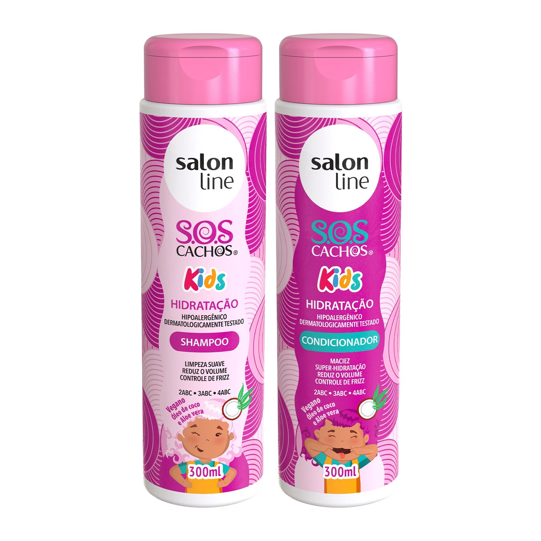 Kit Shampoo E Condicionador Infantil Sos Cachos Salon Line